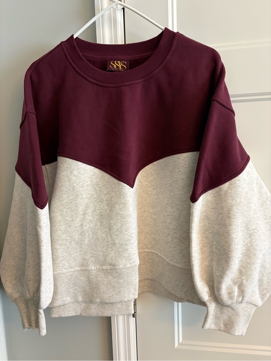 SSYS Tops - SSYS The Label Maroon and Light Gray Sweatshirt